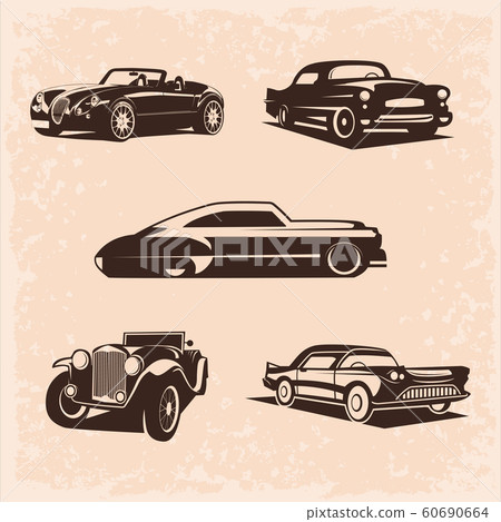 vintage car set.  5 High quality vector image. The car is very simple and clean. 60690664