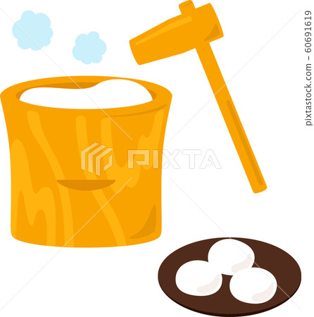 麻年糕，杵和卷年糕 60691619