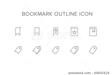 Bookmark Line Icon Set - Stock Illustration [60691628] - PIXTA
