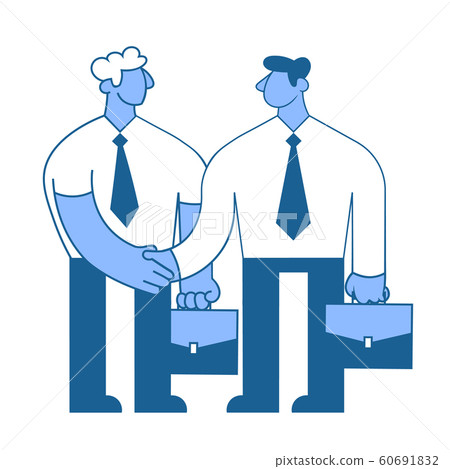 The meeting of two businessmen, business handshake. Flat vector illustration. Isolated on white background. 60691832