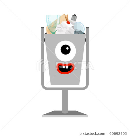 Garbage can with different types trash Garbage can with different types trash 60692503