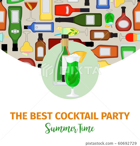 Absinthe bottle and cocktail bar banner 60692729