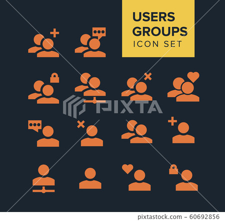 users and groups Icon Set. - Stock Illustration [60692856] - PIXTA