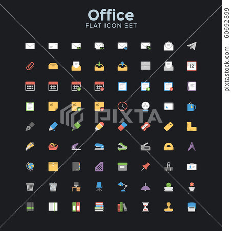 Office Flat Icon Set. 60692899