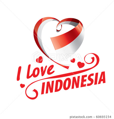 The national flag of the Indonesia and the inscription I love Indonesia. Vector illustration The national flag of the Indonesia and the inscription I love Indonesia. Vector illustration 60693154