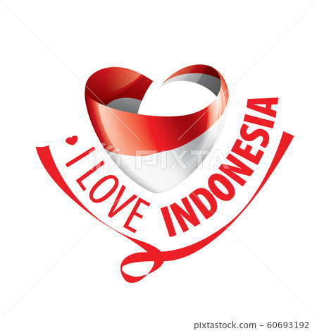 The national flag of the Indonesia and the inscription I love Indonesia. Vector illustration The national flag of the Indonesia and the inscription I love Indonesia. Vector illustration 60693192