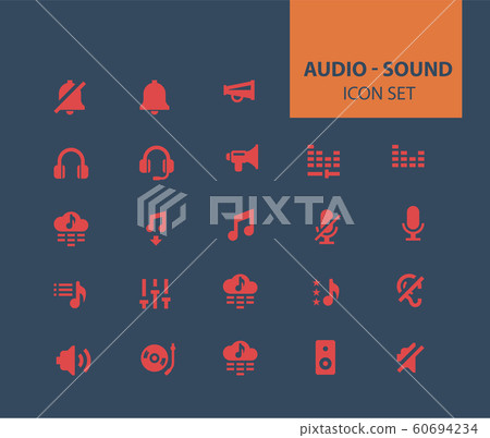 audio and sound Icon set - Stock Illustration [60694234] - PIXTA