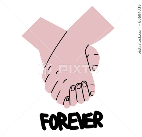 Lovely couple holding hands promise vector 60694339