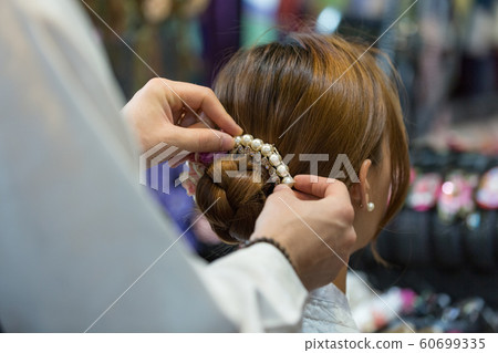 Holidays and tourism concept, group of smiling friends traveling in Seoul, Korea 448 60699335