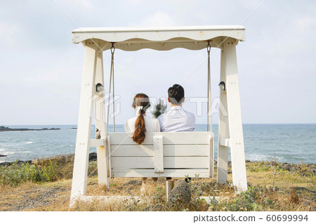 Happy young couple, camping or trip in Jeju, Korea 237 Happy young couple, camping or trip in Jeju, Korea 237 60699994