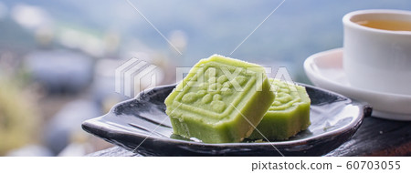 綠豆糕 茶點 糕點 茶樓 台灣 中秋節 Chinese Mung bean bake お菓子 60703055