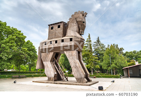 The Trojan Horse at the ancient city of Troy in 60703190