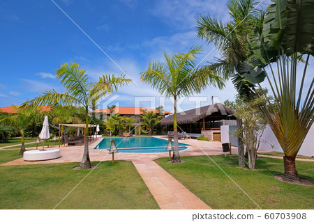 Poolside of a luxury tropical hotel resort near Porto Seguro, Bahia, Brazil Poolside of a luxury tropical hotel resort near Porto Seguro, Bahia, Brazil 60703908