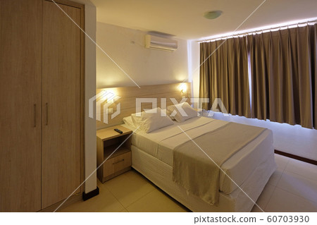 The bedroom of a luxury tropical hotel resort near Porto Seguro, Bahia, Brazil 60703930