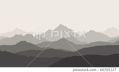 panoramic view of the mountain landscape with fog panoramic view of the mountain landscape with fog 60705127