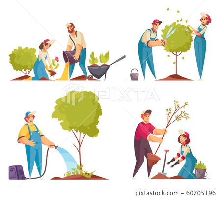 Gardener Concept Icons Set 60705196