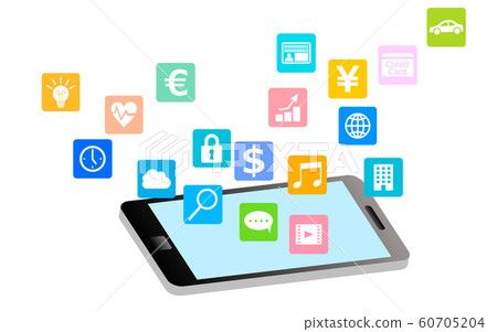 Smartphone and application icon image Smartphone and application icon image 60705204