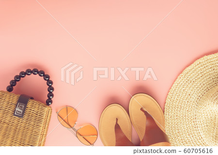 Summer fashion background on pink Summer fashion background on pink 60705616