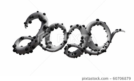 Happy New Year Banner With 2020 Numbers Made By... - Stock Illustration ...