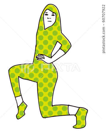 一個女孩在一個緊身姿勢 60707922