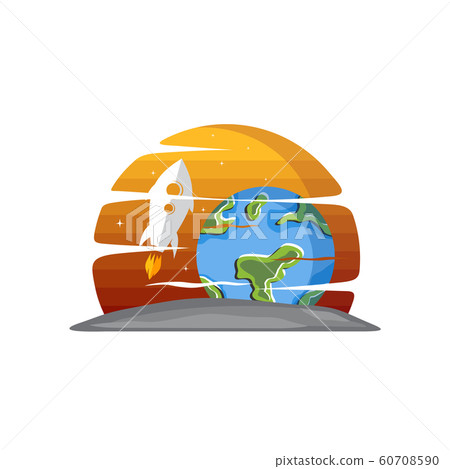 space exploration shuttle ship logo icon sign 60708590