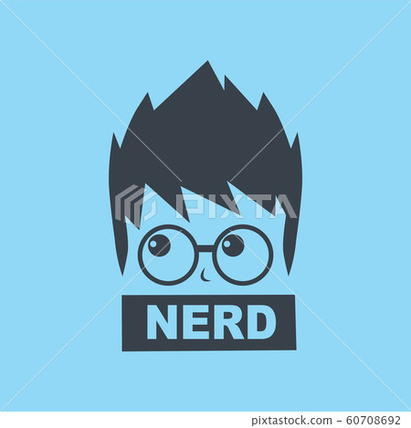 nerd geek guy cartoon character sign logo vector nerd geek guy cartoon character sign logo vector 60708692
