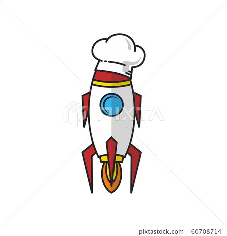 master chef rocket ship hat theme logo vector - Stock Illustration ...