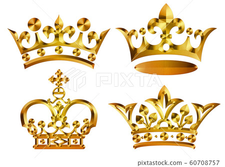 Vintage ornament golden color crown - Stock Illustration [60708757] - PIXTA