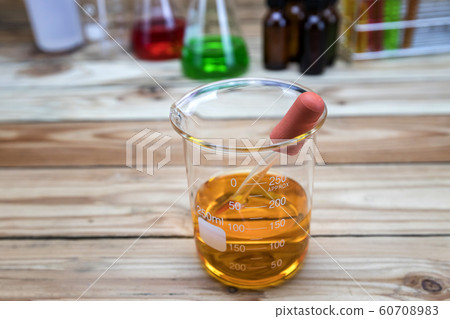 Beaker and bottle. Several chemical solution in flask. Laboratory glassware Beaker and bottle. Several chemical solution in flask. Laboratory glassware 60708983