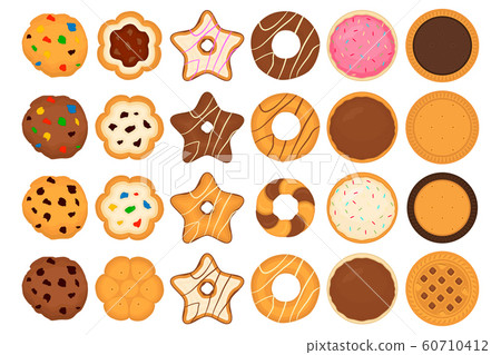 Illustration on theme big set different biscuit, 60710412