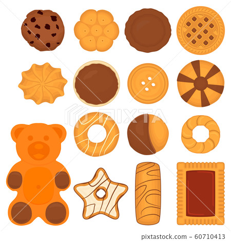 Illustration on theme big set different biscuit, 60710413