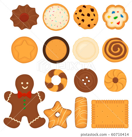 Illustration on theme big set different biscuit, 60710414