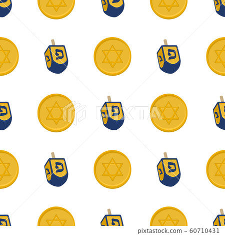 Illustration on theme big colored pattern dreidel 60710431