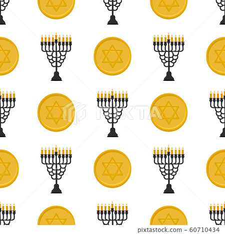 Illustration on theme big colored pattern menorah 60710434