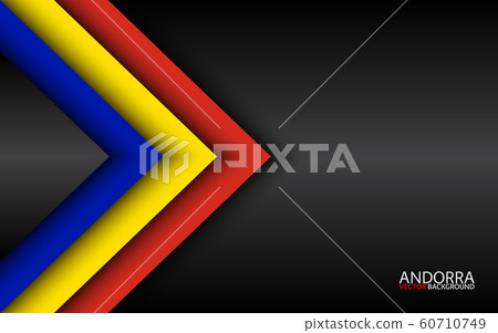 Modern vector overlayed arrows with Andorra colors and grey free space for your text 60710749