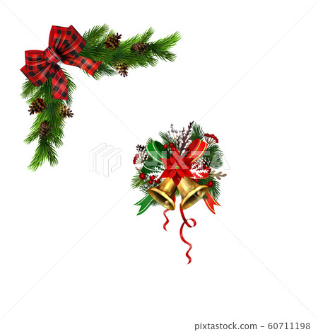 Christmas decorations with fir tree golden jingle bells Christmas decorations with fir tree golden jingle bells 60711198