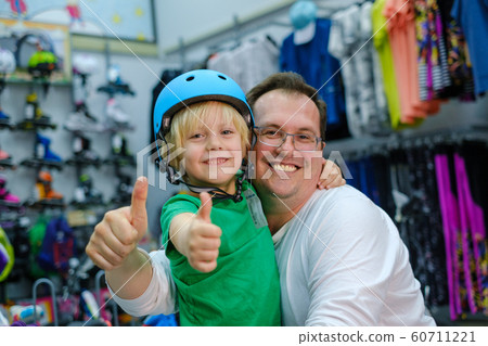 Happy father and son show thumbs up Happy father and son show thumbs up 60711221