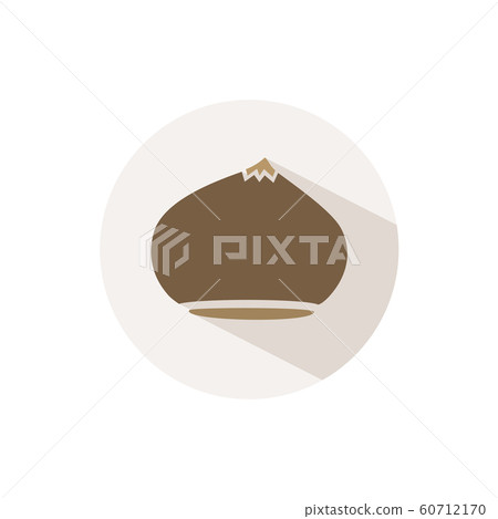 Chesnut. Icon with shadow on a beige circle 60712170