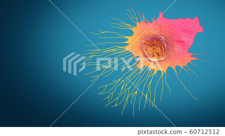 Migrating breast cancer cell - 3d illustration 60712512
