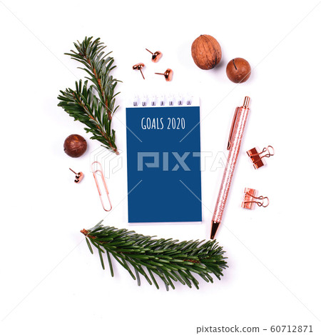 Template with the blue ring-bound notebook. 60712871