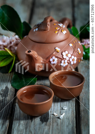 Tea and spring blossom 60712966