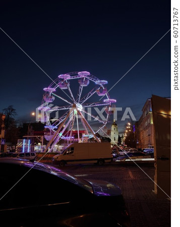 ferris wheel at night, panorama of Sophia Square 60713767