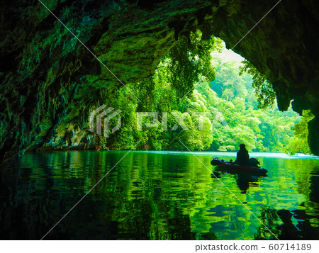 Republic of Palau, Japanese caves and sea kayaks in Airai, a cave used by the former Japanese army during the Pacific War 60714189