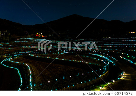 Kasuga terraced rice field light up [Hirado City, Nagasaki Prefecture] 60714572