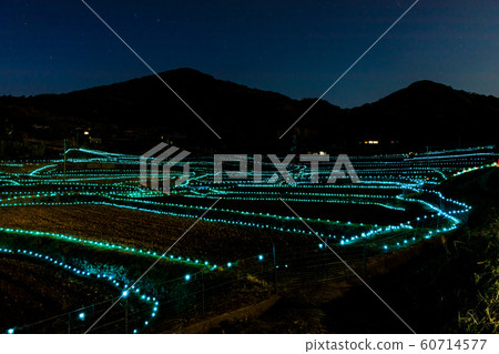 Kasuga terraced rice field light up [Hirado City, Nagasaki Prefecture] 60714577