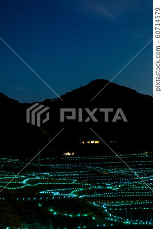 Kasuga terraced rice field light up [Hirado City, Nagasaki Prefecture] 60714579
