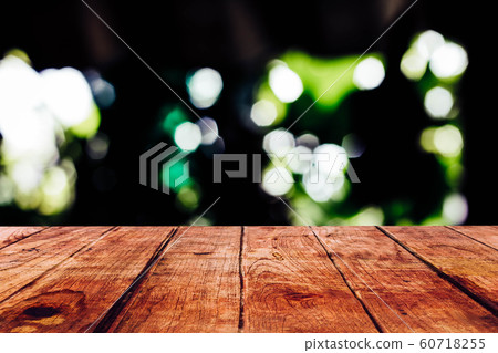Empty wooden table with blurred on nature bokeh background Empty wooden table with blurred on nature bokeh background 60718255