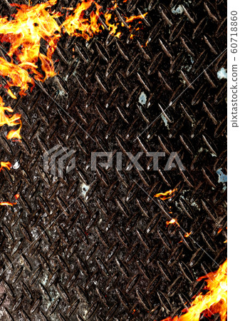 Iron plate and flame vertical_0907 60718860
