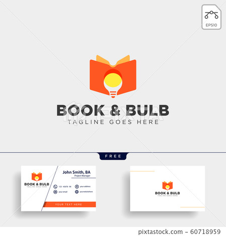 Light bulb learning line logo template vector 60718959