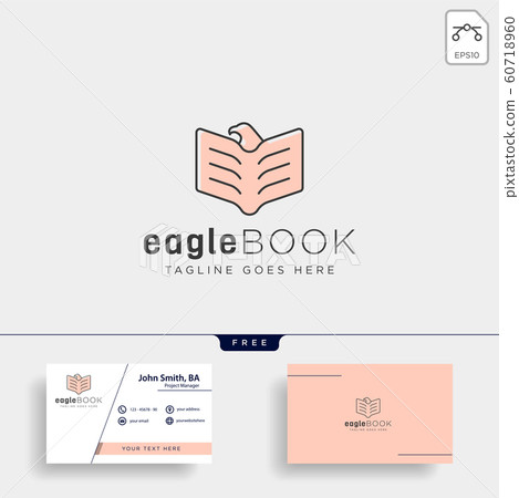 eagle or bird book education line logo template 60718960